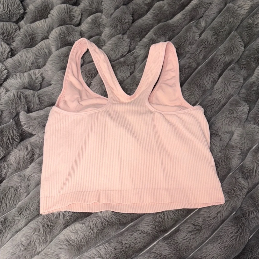 Pink Ribbed Crop Top - Picture 3 of 3